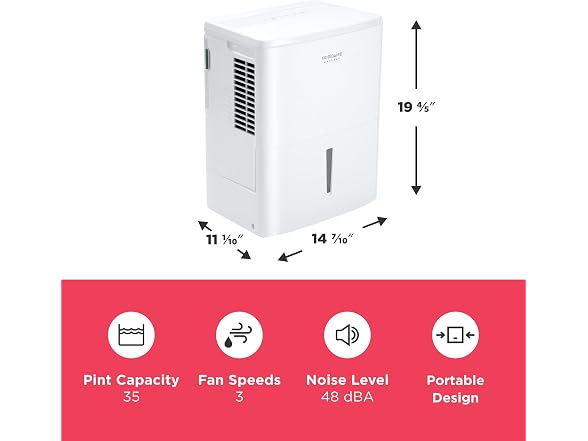 Frigidaire GHDD3535W1 Gallery 35 Pint Dehumidifier