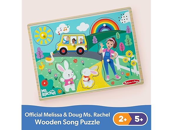 Melissa & Doug Ms. Rachel Wooden Song Peg Puzzle