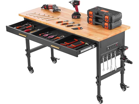 60-inch Adjustable Workbench, 1500 lbs Load