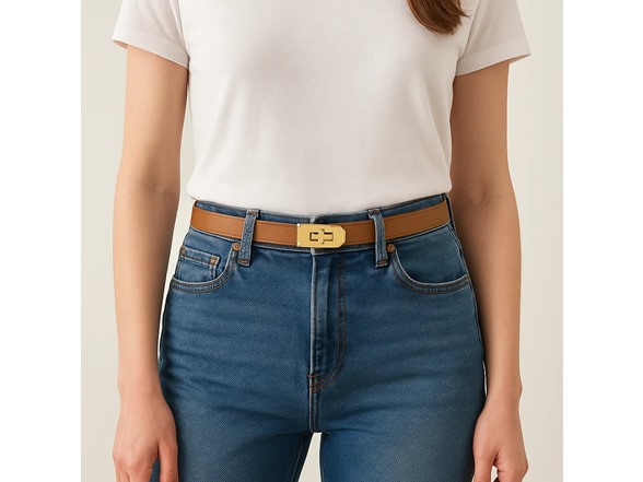 Womens Skinny Leather Adjustable Belt