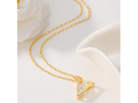 JHWYSPA 14K Gold Plated Initial Necklace