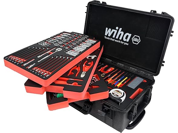 Wiha 92100 194pc Premium Kit In Rolling Tool Box