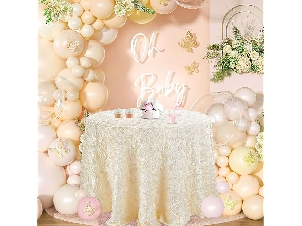 QueenDream 90 inch Round Tablecloth
