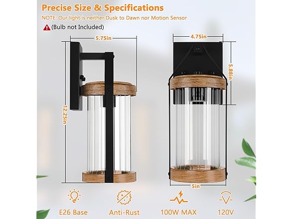 Brightever Wood Outdoor Wall Light