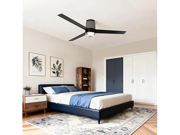 Low Profile Ceiling Fans with Lights & Remote, 52"