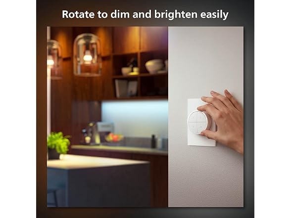 Philips Hue Wall Tap Dial Light Switch, Portable, White - 1 Pack