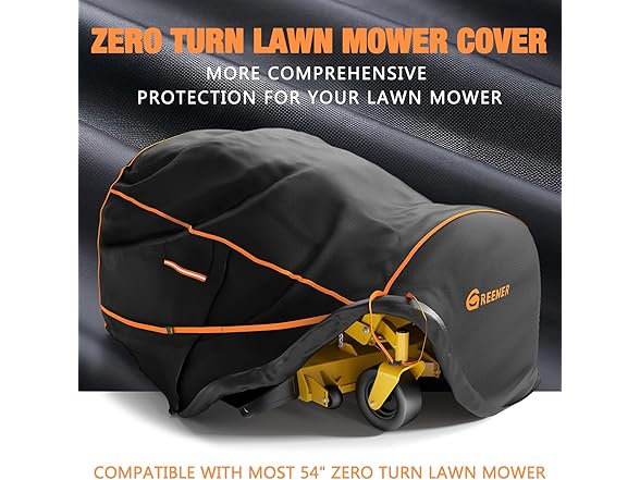 GREENER Zero Turn Lawn Mower Cover (800D) Black