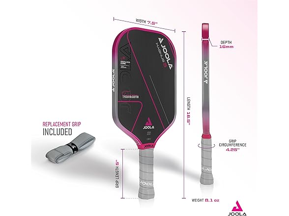 JOOLA Tyson 3 16mm Pickleball Paddle