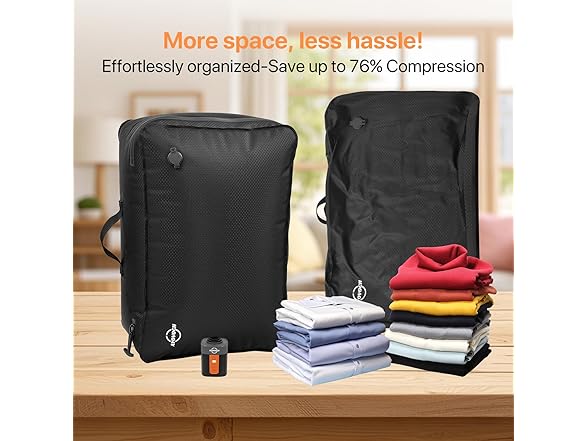 Vacuum Storage Bags with Wireless Pump (2PC + Pump)