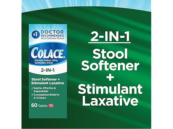 Colace 2-in-1 Laxative 60ct