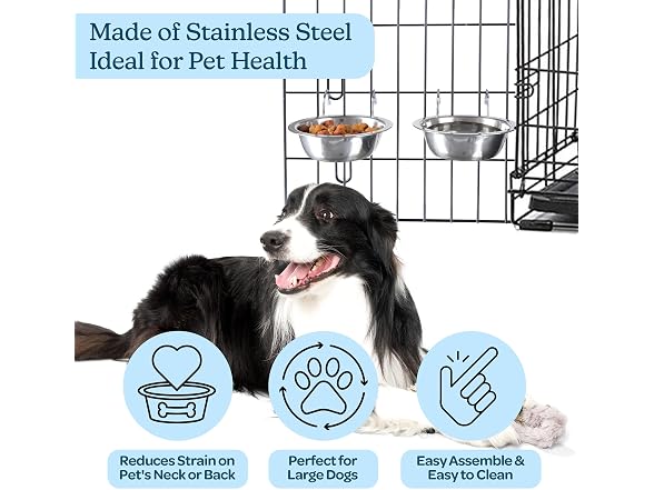 PETMAKER Set of 2 Stainless-Steel Dog Bowls