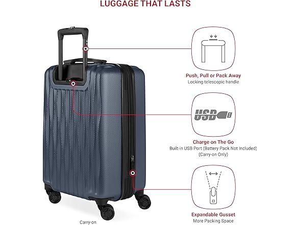 SwissGear 7272 Energie Hardside Navy, 3-Piece Set (19/24/27)