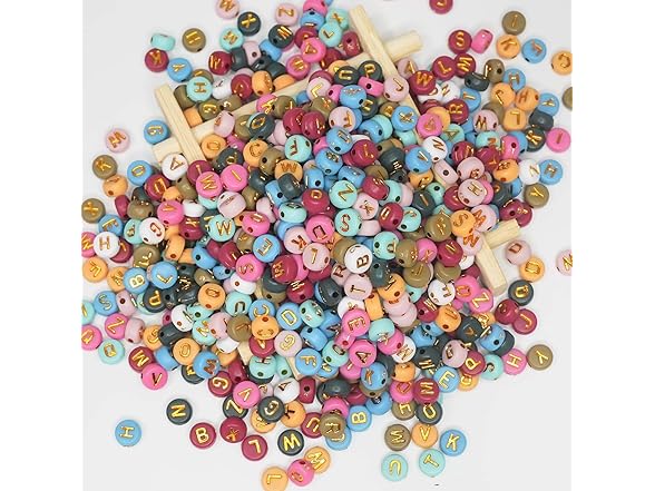 AmlkHxuan1000pcs Round Letter Beads