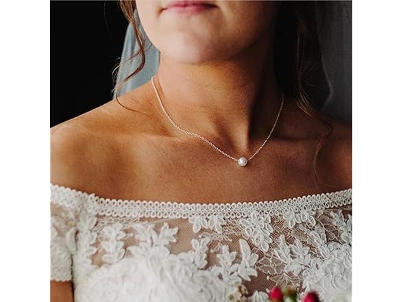 Yalice Tiny Pearl Choker Necklace Silver