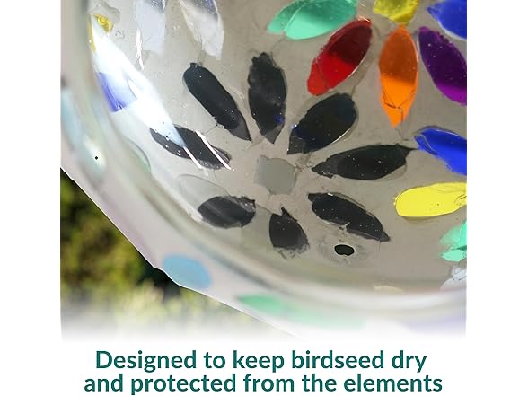 Sunnydaze 6" Glass Mosaic Bird Feeder