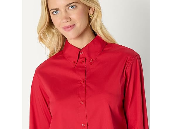AE Womens Modern Oversized Button Down Shirt