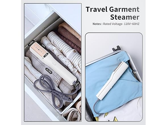Iron Steamer for Clothes - Mini Iron, Portable Handheld Garment Steamer, 3 in 1 Steam Iron Wet & Dry Ironing, 15s Fast Heat Up, 900W Wrinkles Remover Clothes Steamer for Home, Office and Travel, 120V (Open Box)