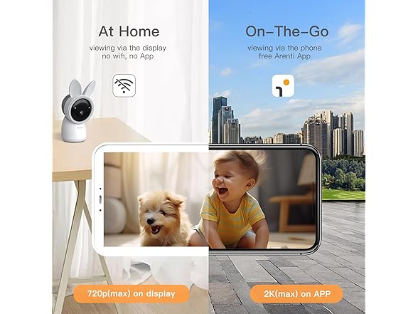 ARENTI 2K Smart Baby Monitor | 5in Wireless Display