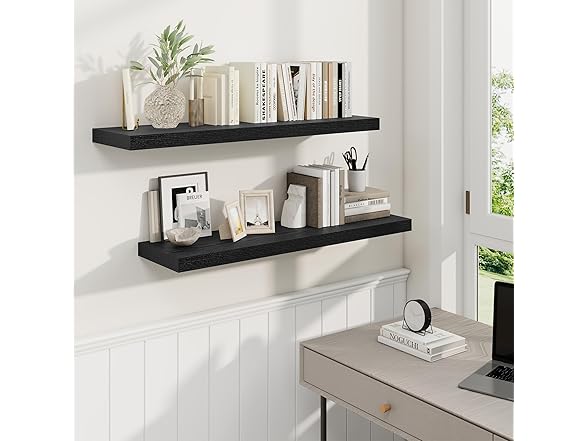 2 Pack Floating Shelves, Black
