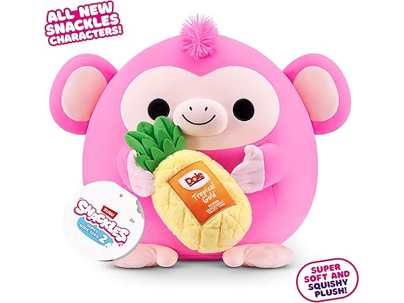 Snackles Monkey & Dole Pinapple 8" Plush