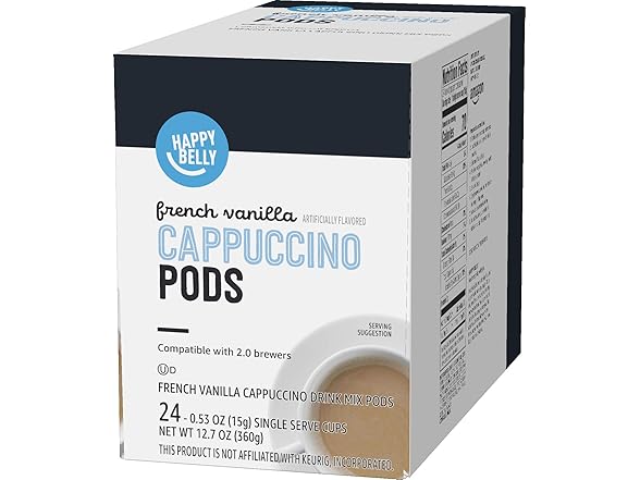 24CT Happy Belly Cappuccino Coffee Pods Light Roast