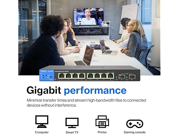 Linksys 8-Port Gigabit Network PoE+ Switch