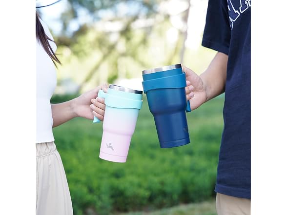 Konokyo 40 oz Tumbler with Handle and Straw, Insulated Travel Mug