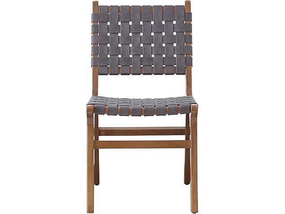 Ball & Cast Dark Grey Faux Leather Woven Chair