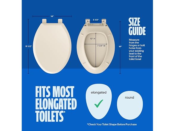 Highcraft B4TSPE Elongated Plastic Toilet Bone