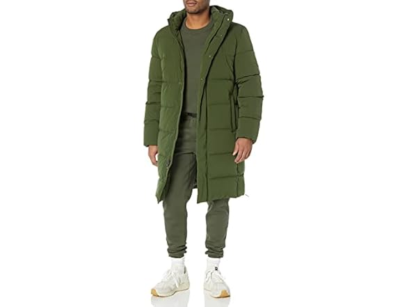 Amazon Essentials Mens Hooded Long Puffer Coat