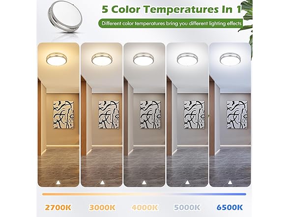 GoBright 4Pk 12" LED Ceiling Light, Nickel