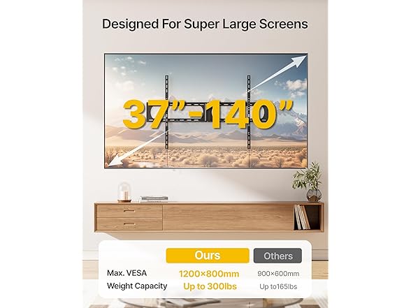 monTEK Heavy Duty Tilting TV Wall Mount | 37-140''