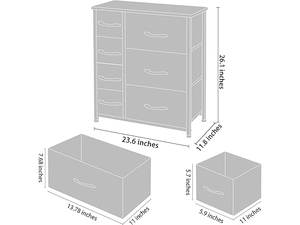 AZL1 Life Concept Vertical Dresser Storage Tower