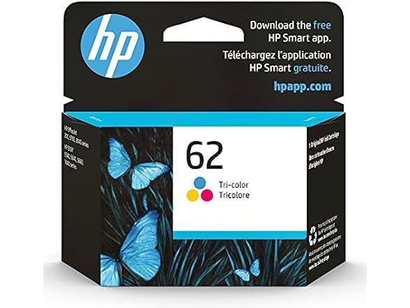خرطوشة حبر HP 62 ثلاثية الألوان | متوافقة مع طابعات HP ENVY 5540 و5640 و5660 و7640 وHP OfficeJet 5740 و8040 وHP OfficeJet Mobile 200 و250 | متوافقة مع خدمة Instant Ink | C2P06AN