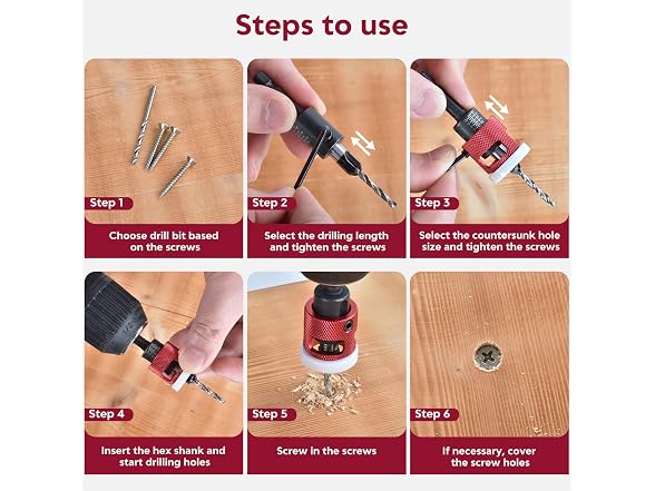 Csyibeielec 7 Pcs Countersink Drill Bit