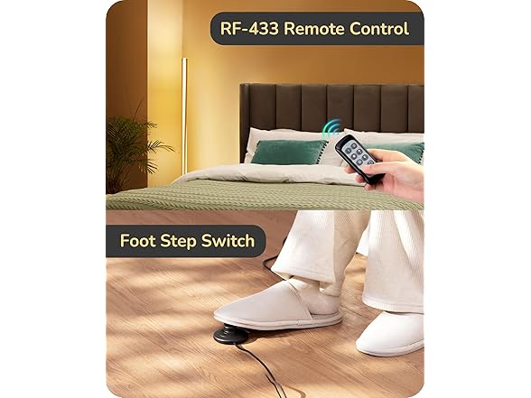 Gold LED Floor Lamp w/Remote