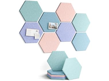 $19.99, Was $26.99, 25% Off! Fluxynara 8 Pack Hexagon Felt Bulletin Board Tiles dealfomo