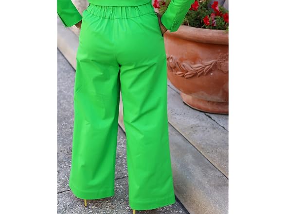 The Drop Classic Green Wide Leg Pant by