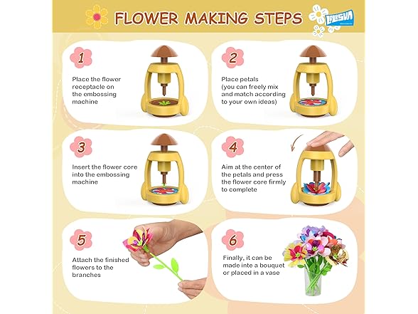 LELESUN DIY Fabric Flower Bouquets Craft Kit