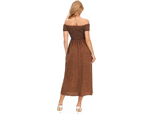 Floerns Women (M) Boho Off Shoulder Split Dress