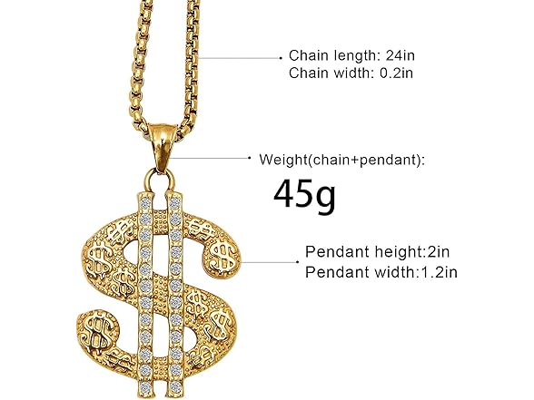 HUITIAN INTL Dollar sign necklace