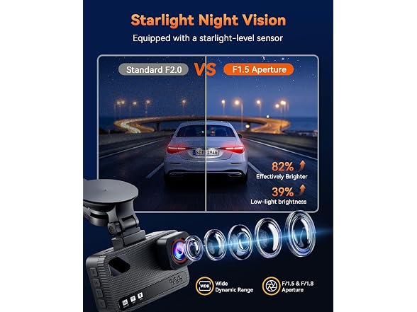 Aputeta 4K+4K Dual Dash Cam Front Rear