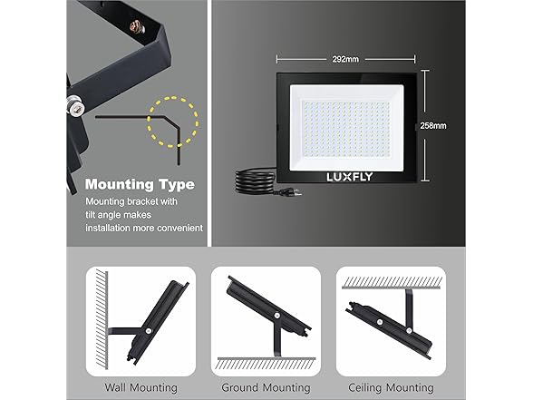 LUXFLY 2 Pack LED Flood Lights Outdoor