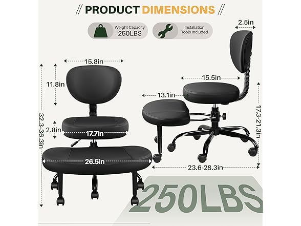 Primy Criss Cross Office Chair - ADHD Cross Legged Chair wit (Open Box)