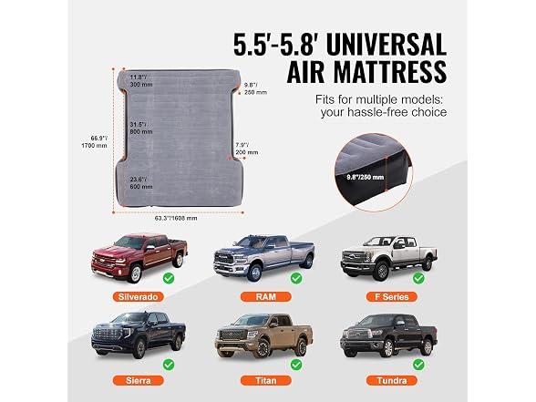 Truck Bed Air Mattress, for 5.5-5.8 ft Full Size