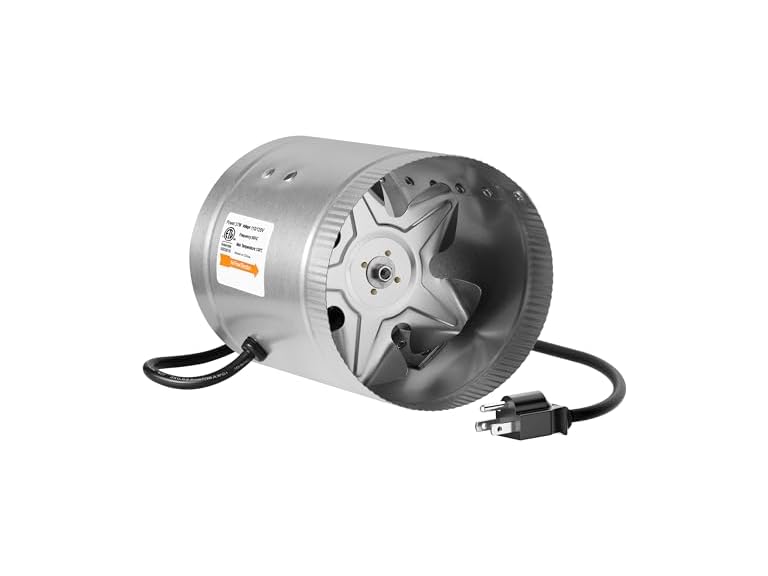 iPower 6 Inch Inline Booster, 240 CFM Exhaust HVAC
