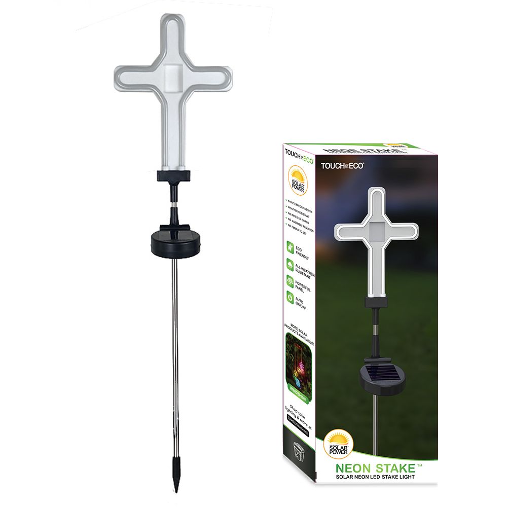 Solar Neon LED Cross Stake Light - Gallery 6