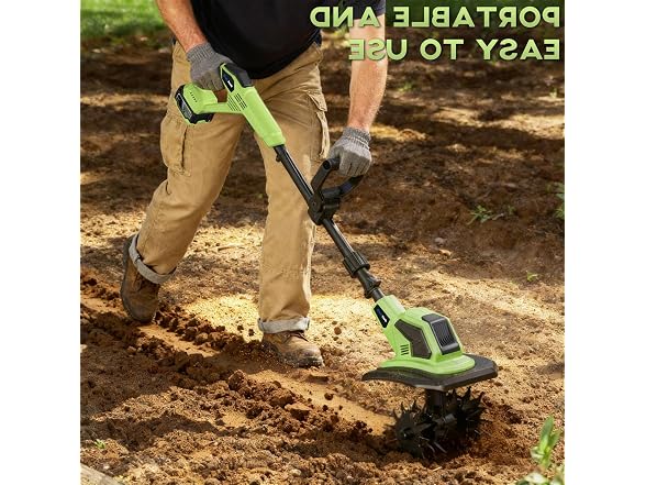 Endutools Cordless Tiller Cultivator Green