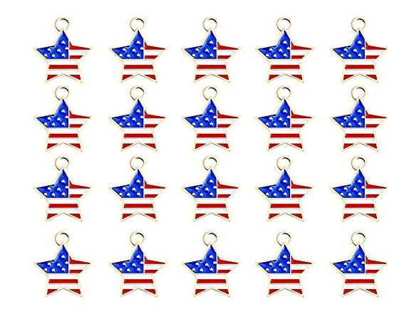 Ximkee American Flag Star Shaped Charms
