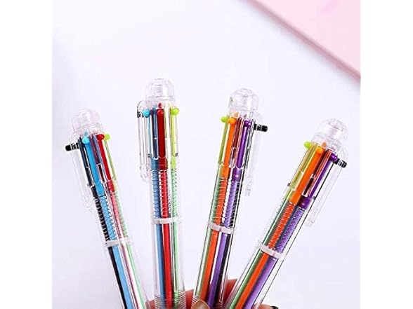 KDDOM 4 Pcs Multicolor Retractable Pen